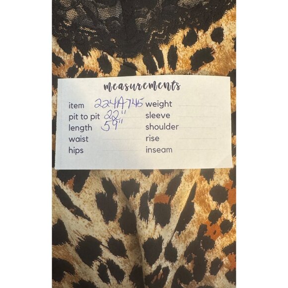NWT PrettyLittleThing Size 16 Leopard Print Maxi Dress Black Lace Detail - Picture 13 of 15